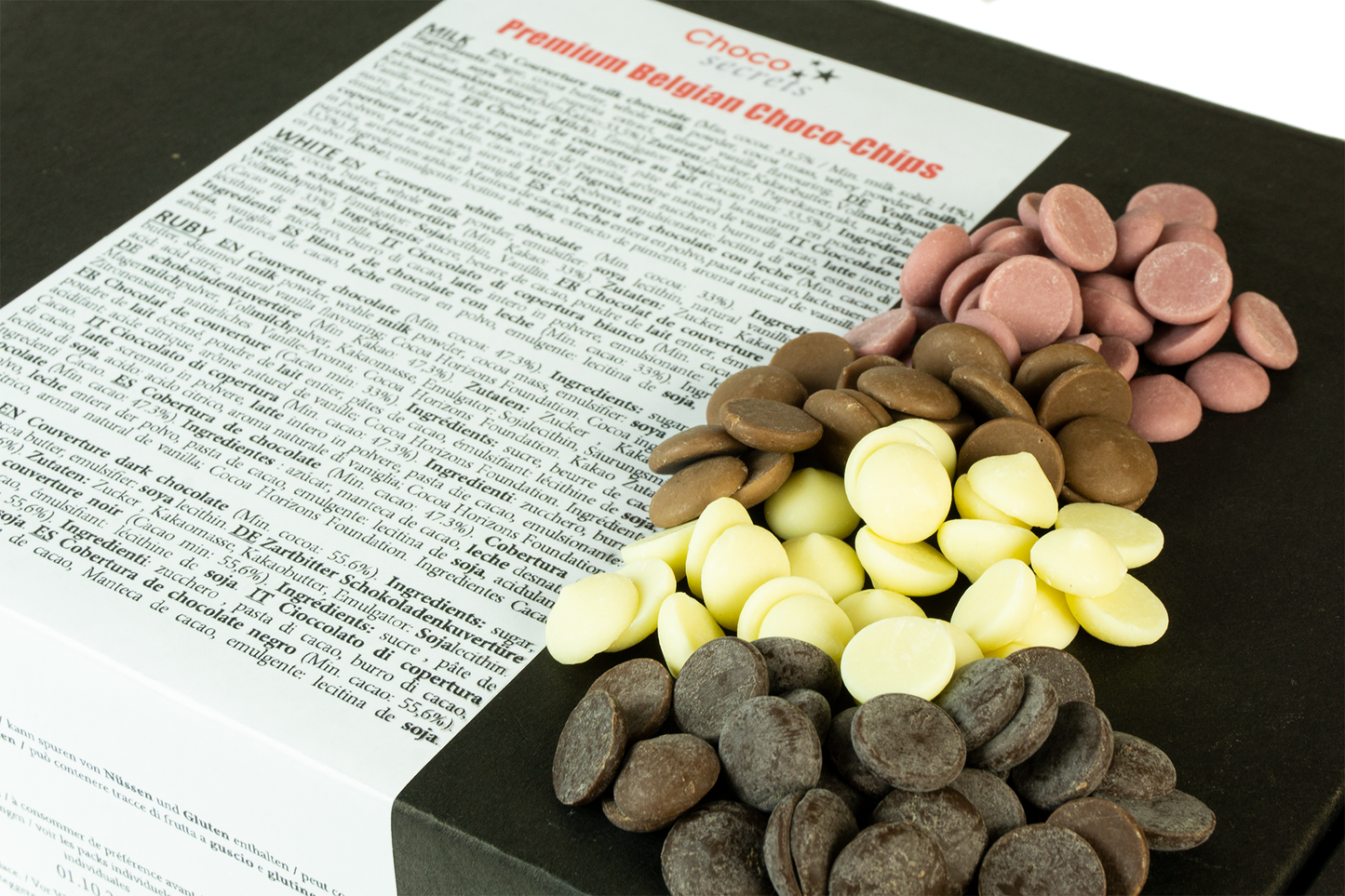 Choco-Drops, 4 x 600g (Milk, Dark, White, Ruby)