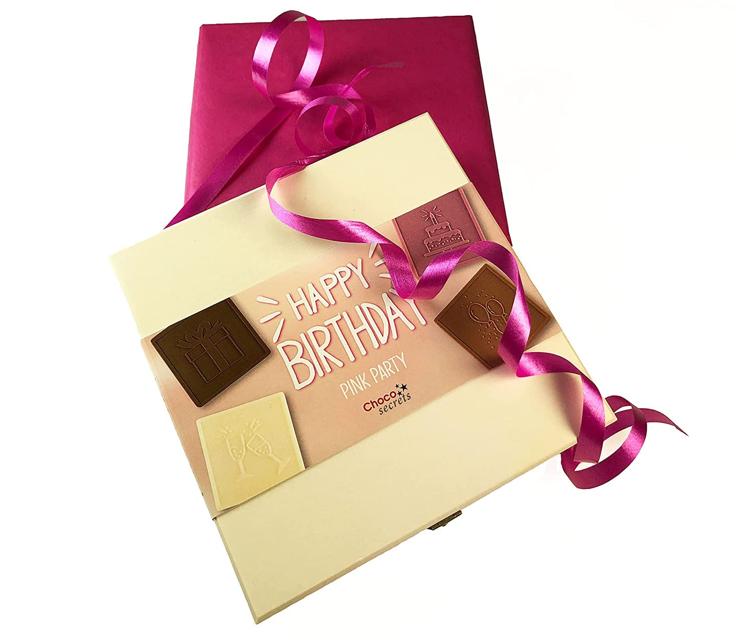 Caja de Cumpleaños de Chocolate "Happy Birthday - Pink Party"
