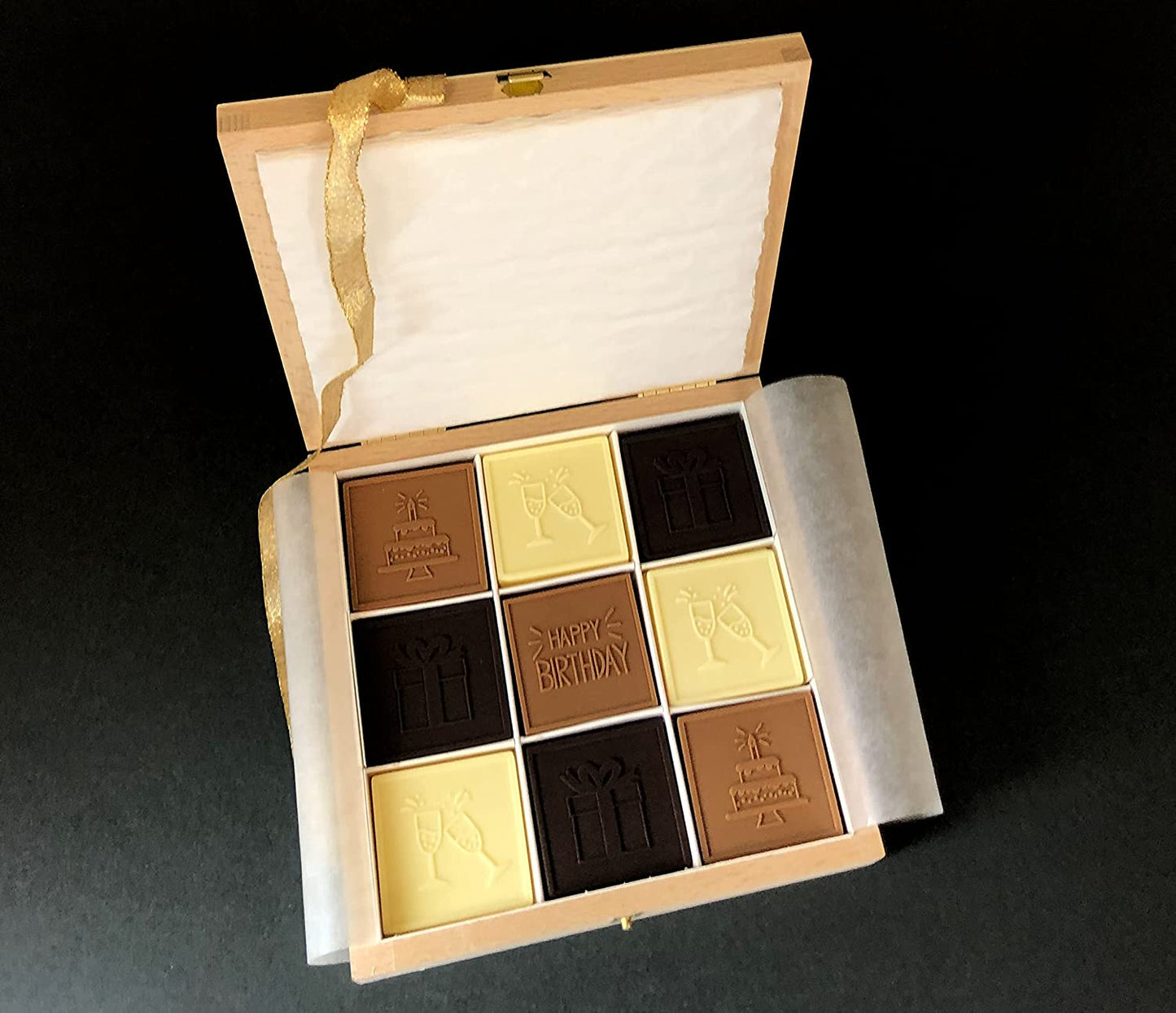 Caja de Cumpleaños de Chocolate "Happy Birthday - Sweet Surprise"