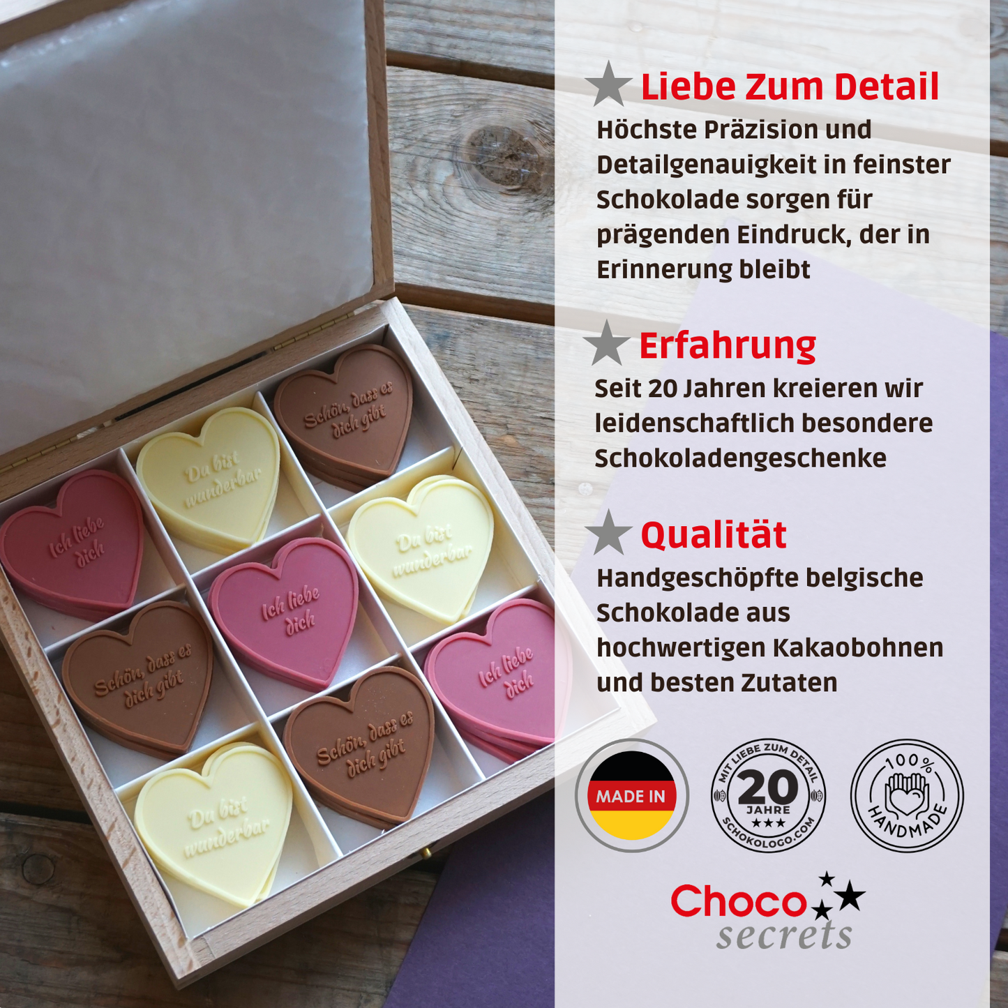 Caja corazón de chocolate - para ti -
