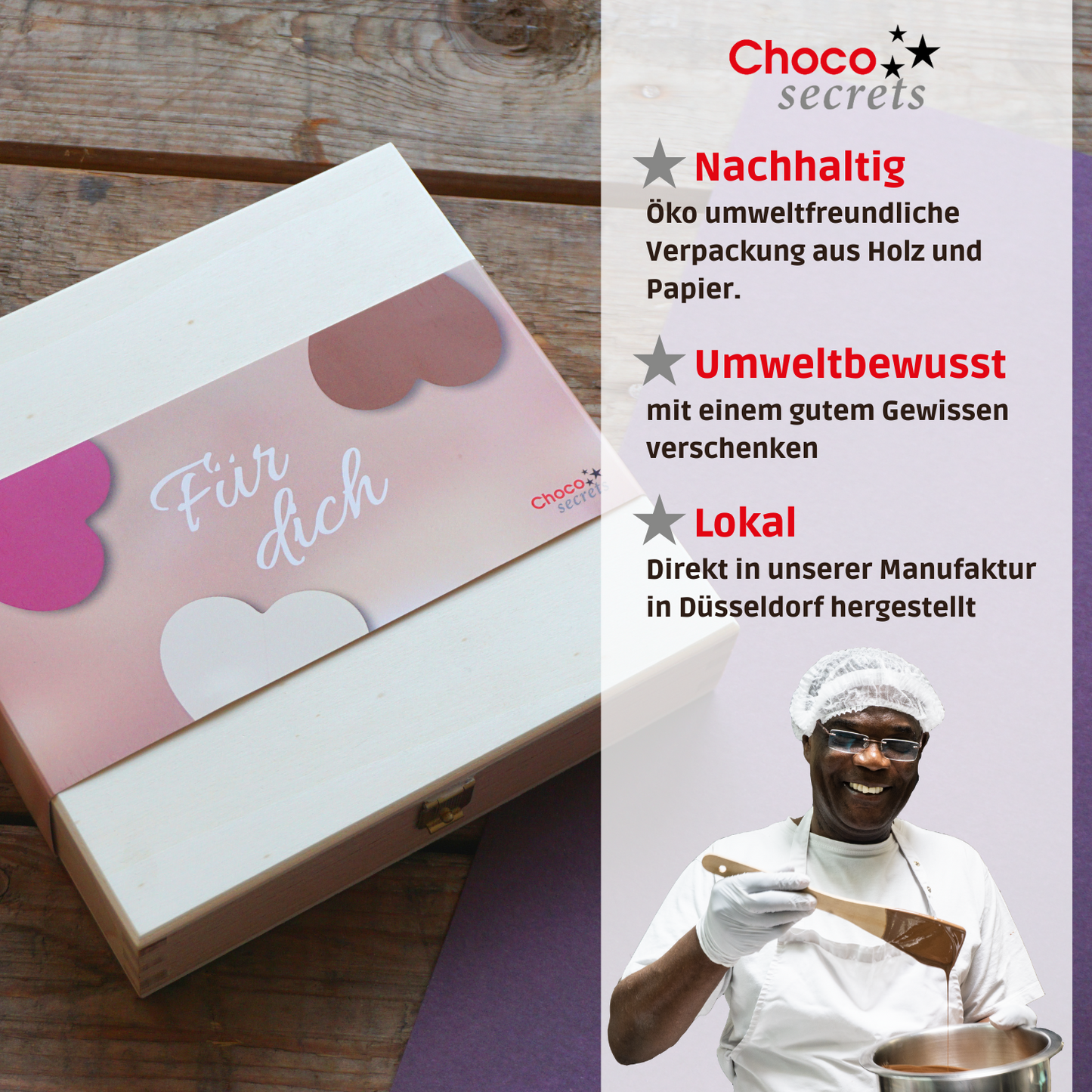 Caja corazón de chocolate - para ti -