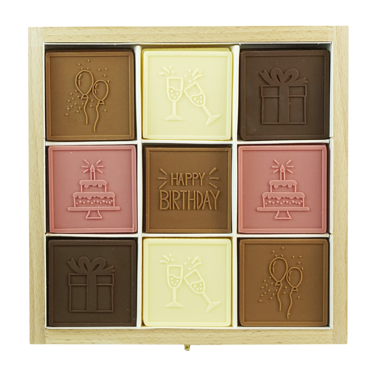 Caja de Cumpleaños de Chocolate "Happy Birthday - Pink Party"