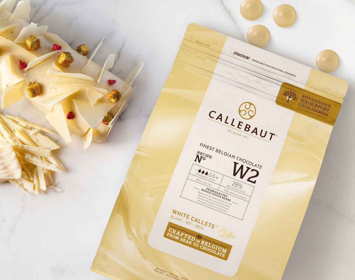 Callebaut W2 Copertura Di Cioccolato Bianco Callets 10 kg