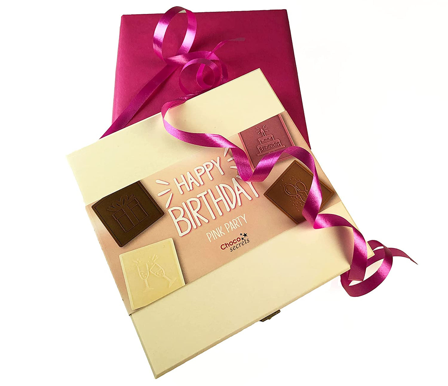 Coffret Anniversaire Chocolat "Happy Birthday - Pink Party"