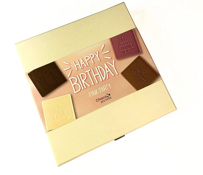 Caja de Cumpleaños de Chocolate "Happy Birthday - Pink Party"