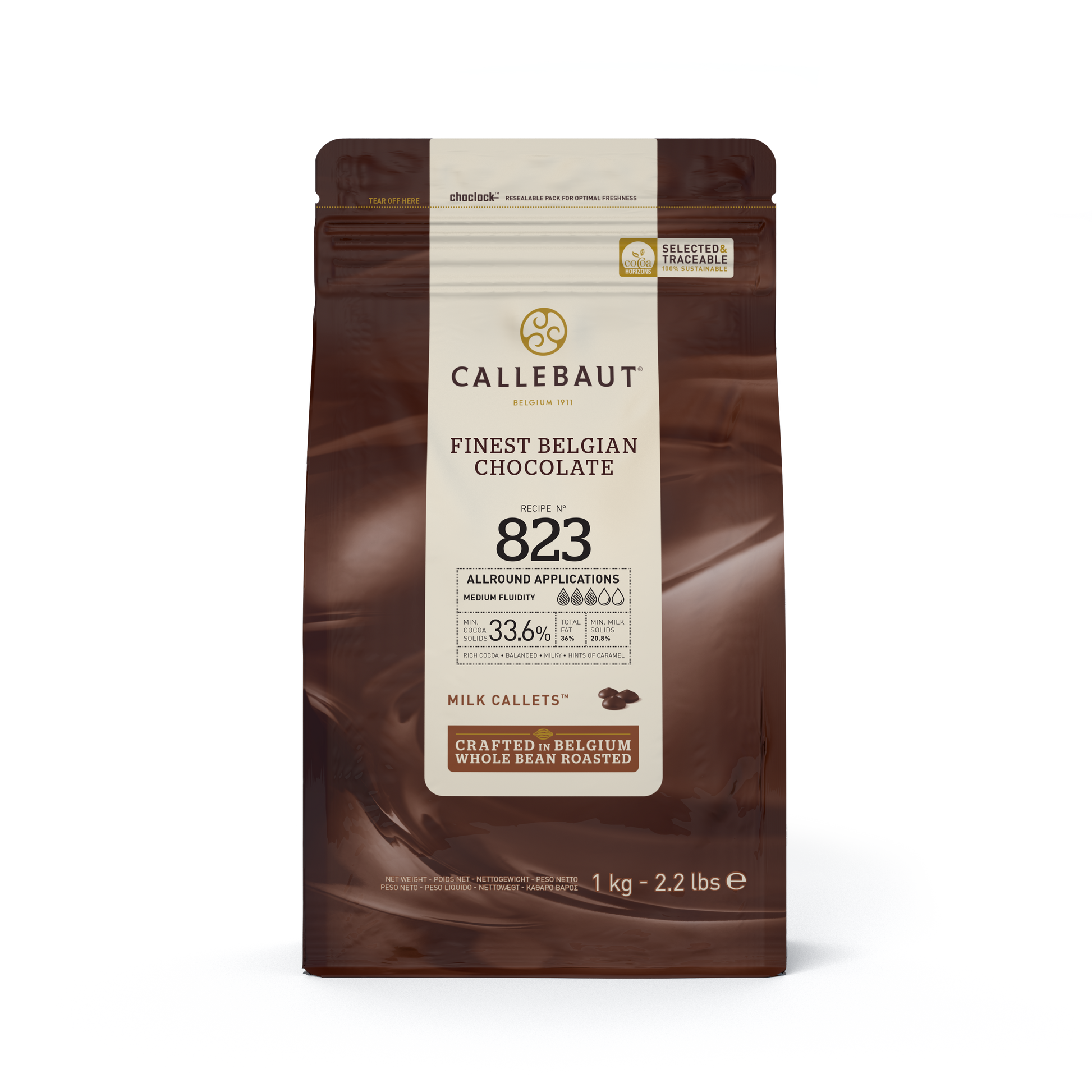 Callebaut Finest 33,6% Chocolat Belge – Lait 823 Callets 1 kg –  Choco-Secrets