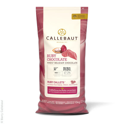Callebaut Ruby 47.3% Las mejores chispas de chocolate con rubí belga 10 kg