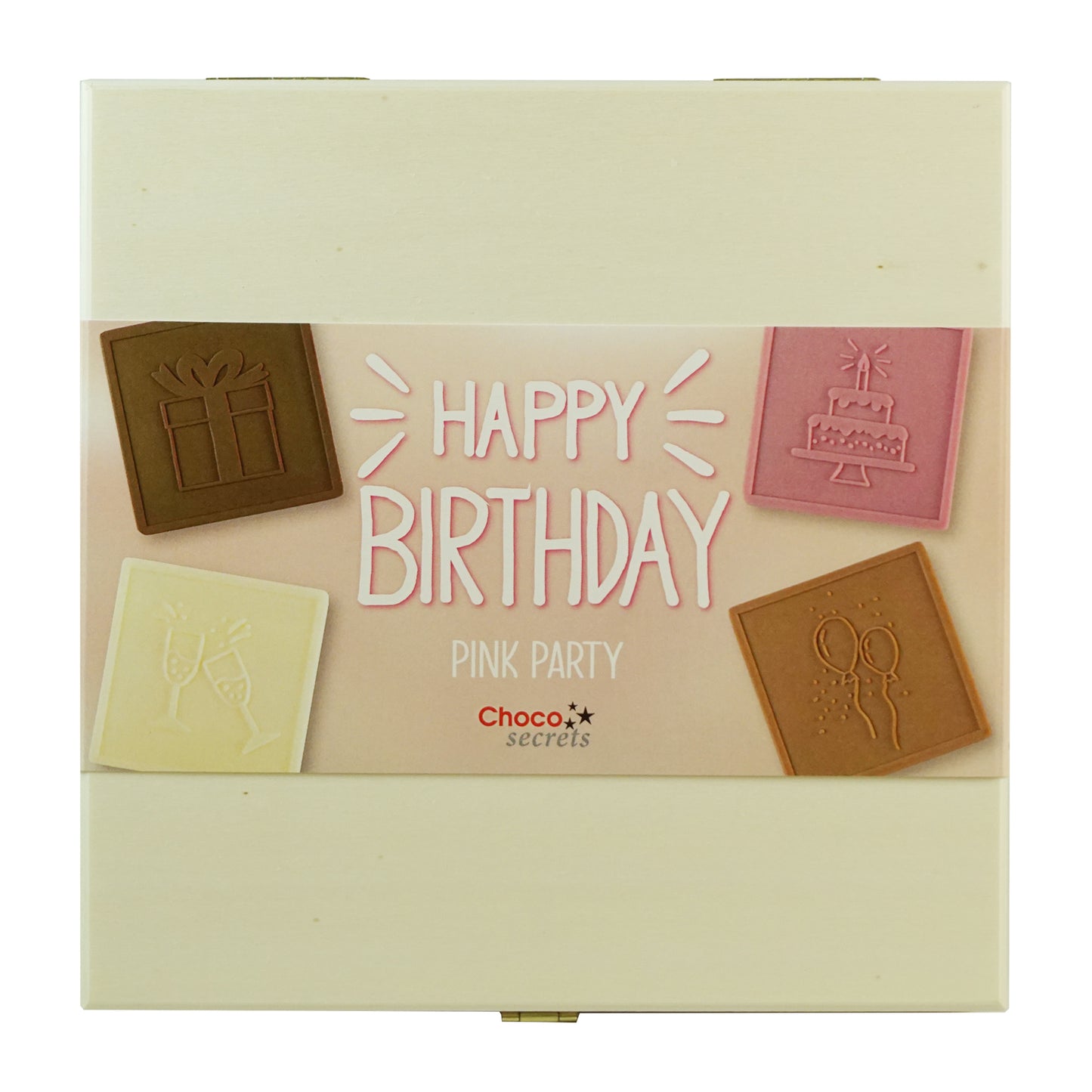 Coffret Anniversaire Chocolat "Happy Birthday - Pink Party"