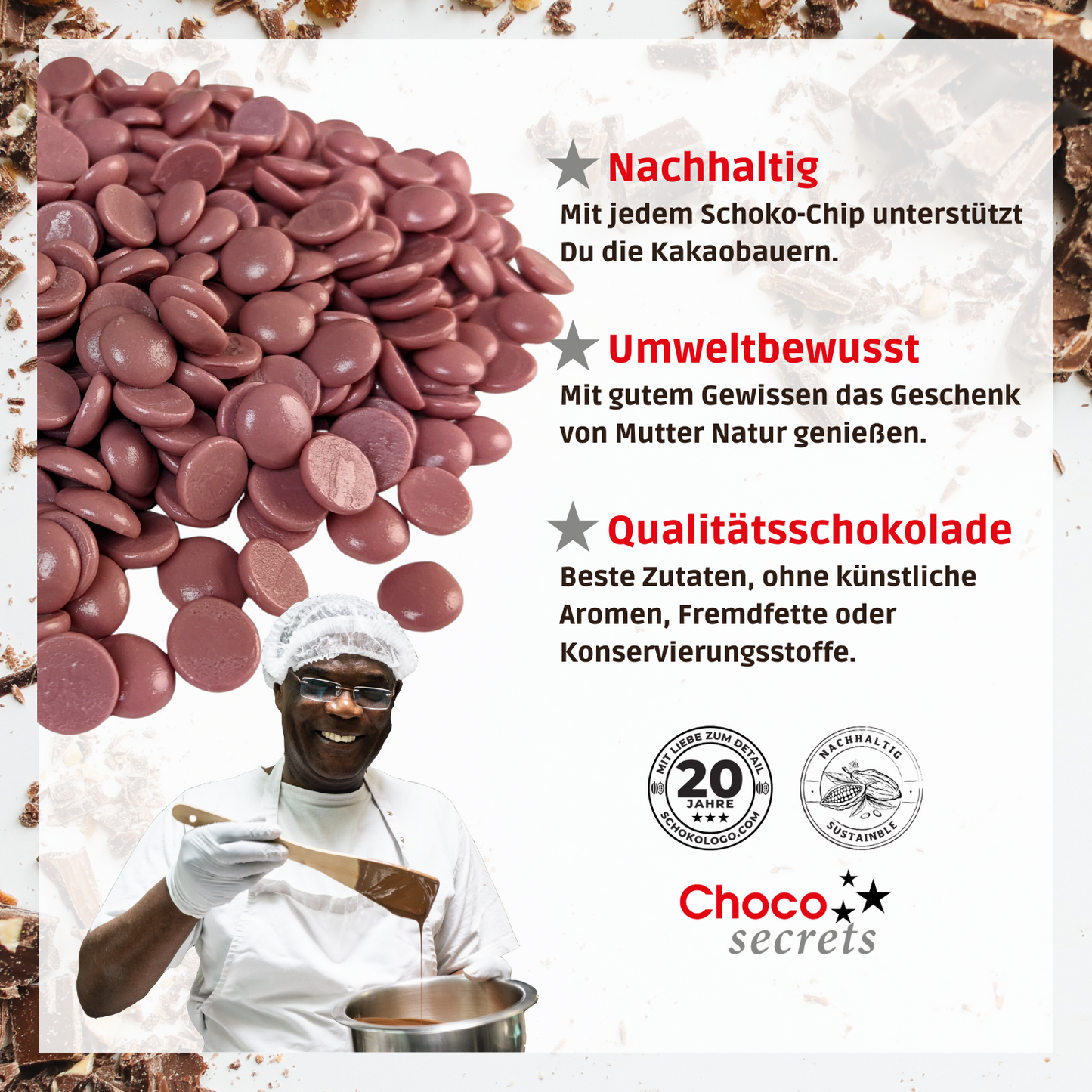 Callebaut Ruby 47.3% Finest Belgian Chocolate Chips 1 kg, dans un sac refermable