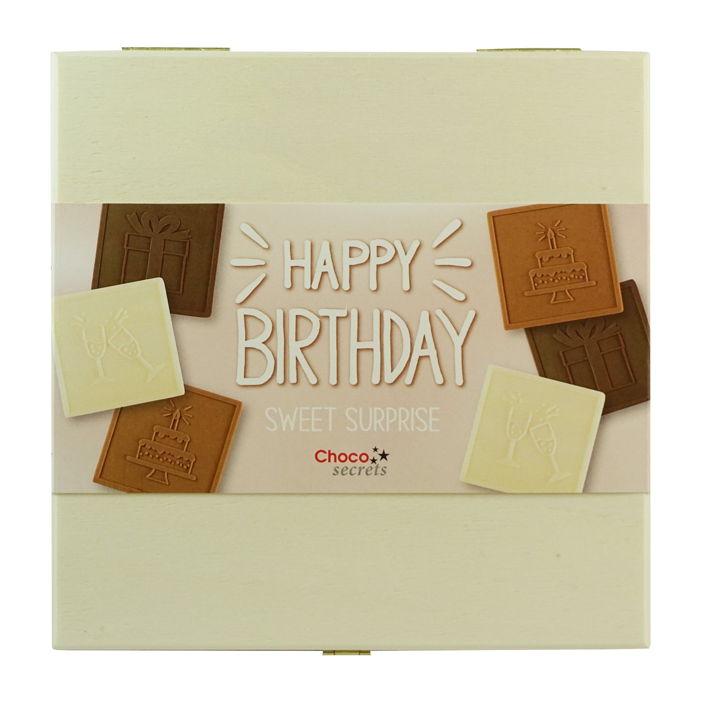 Scatola di compleanno al cioccolato "Happy Birthday - Sweet Surprise"