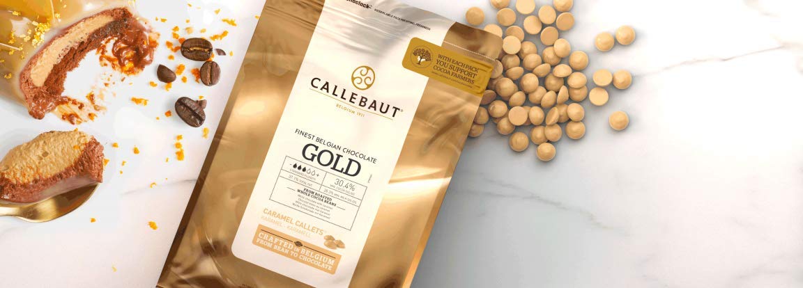 Callebaut Gold 30,4 % de pépites de chocolat au caramel belge finest 2,5 kg