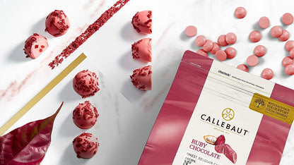 Callebaut Ruby 47,3 % Las mejores chispas de chocolate con rubí belga 2,5 kg